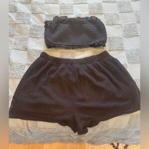 HYFVE Black Crochet Two-Piece Set